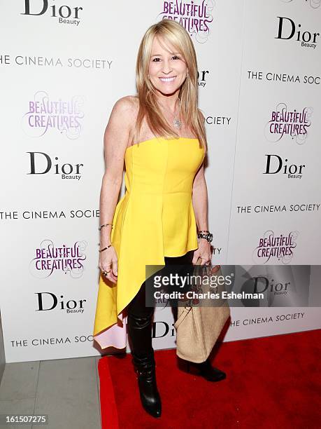 Karen Watkins arrives at The Cinema Society And Dior Beauty host a screening of "Beautiful Creatures" at Tribeca Cinemas on February 11, 2013 in New...