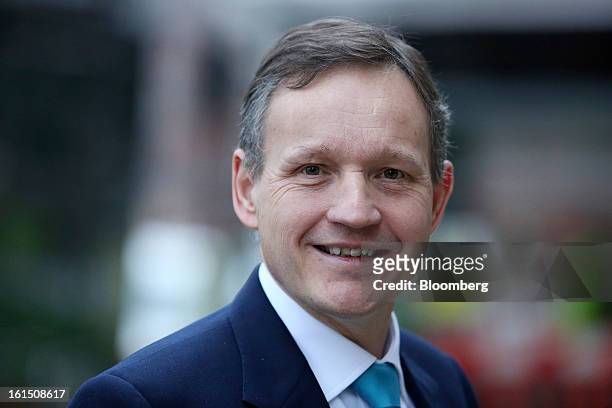 Antony Jenkins, chief executive officer of Barclays Plc, arrives to present the company's Strategic Review at a news conference in London, U.K., on...