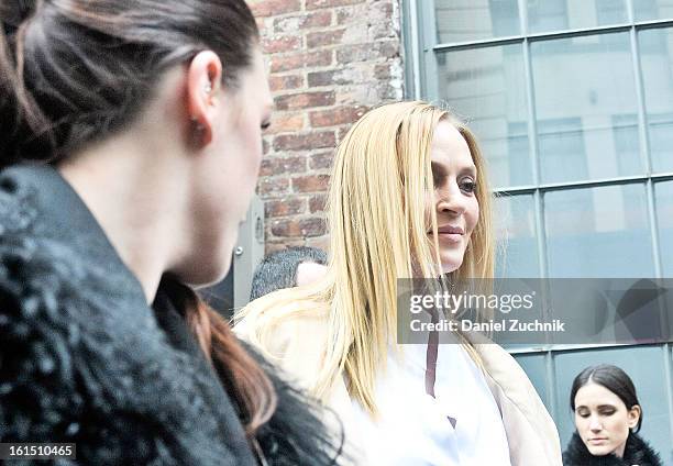 Uma Thurman seen outside the Donna Karan show on February 11, 2013 in New York City.