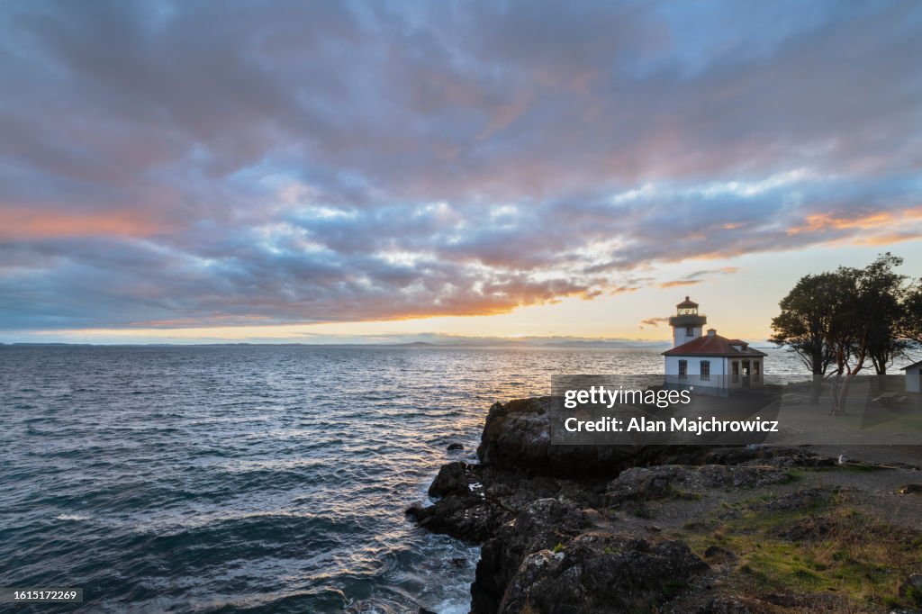 Sunset at Lime Kiln Lighthouse