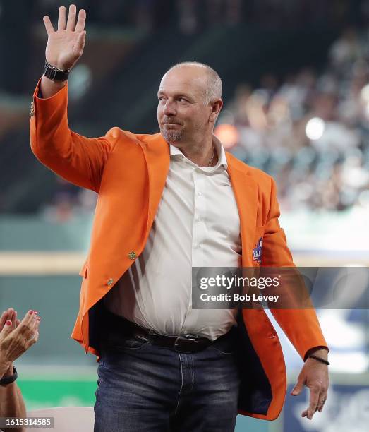 Former Houston Astros pitcher Billy Wagner during the Houston Astros Hall of Fame Weekend at Minute Maid Park on August 12, 2023 in Houston, Texas.