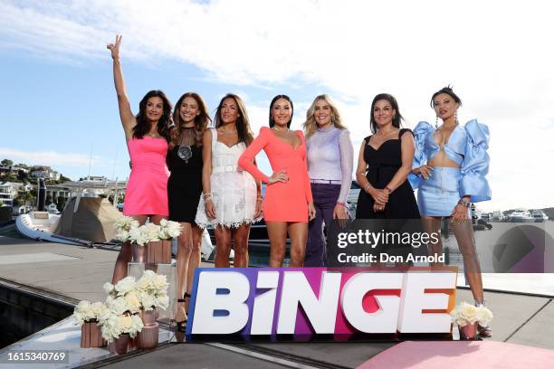 Krissy Marsh, Sally Obermeder, Victoria Montano, Terry Biviano, Dr Kate Adams, Nicole O'Neil and Caroline Gaultier pose during a media call for the...