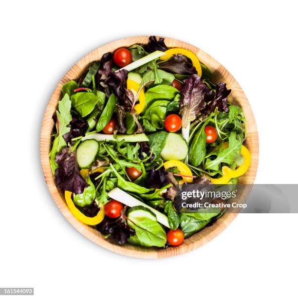 salad bowl with green salad - salad foto e immagini stock