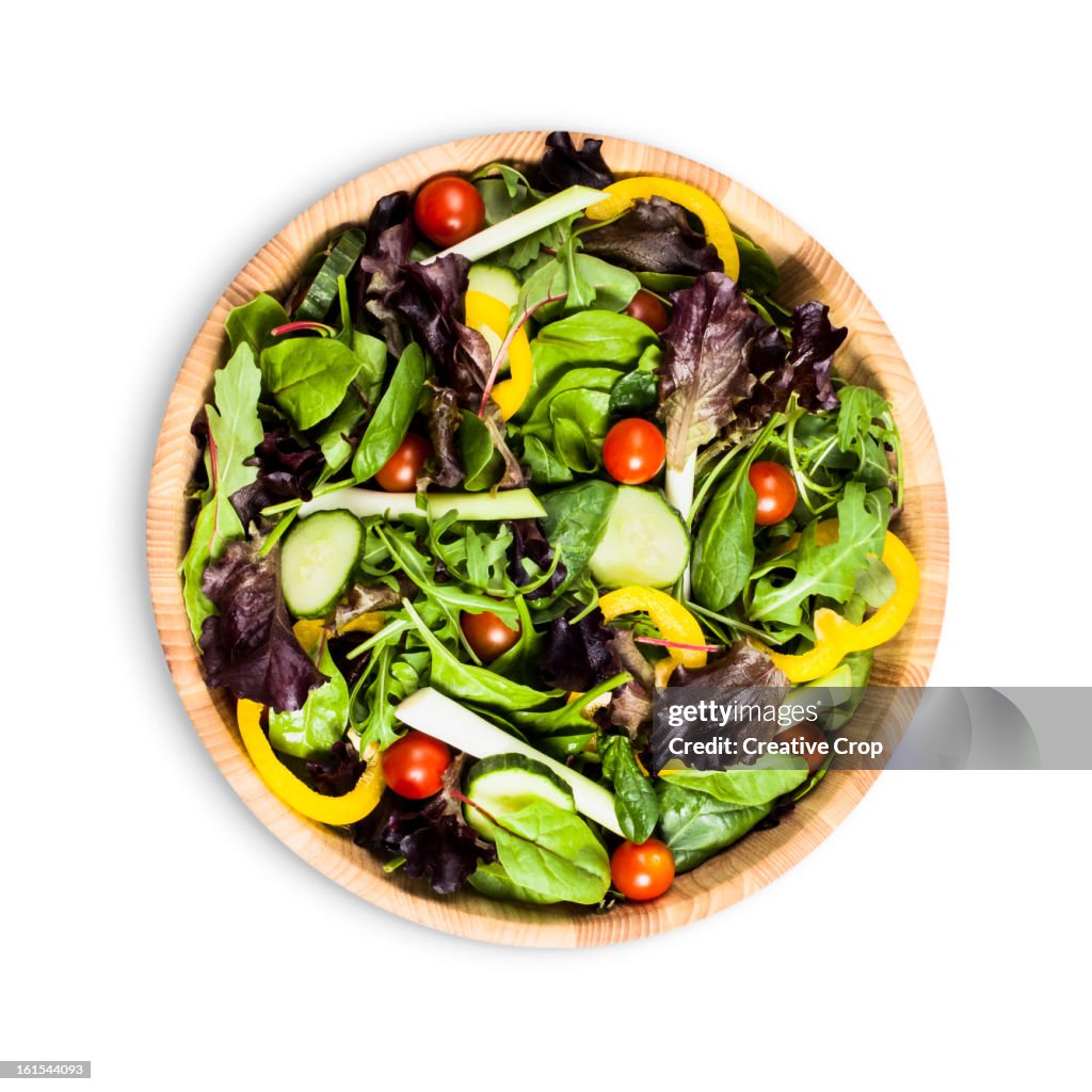 Salad bowl with green salad