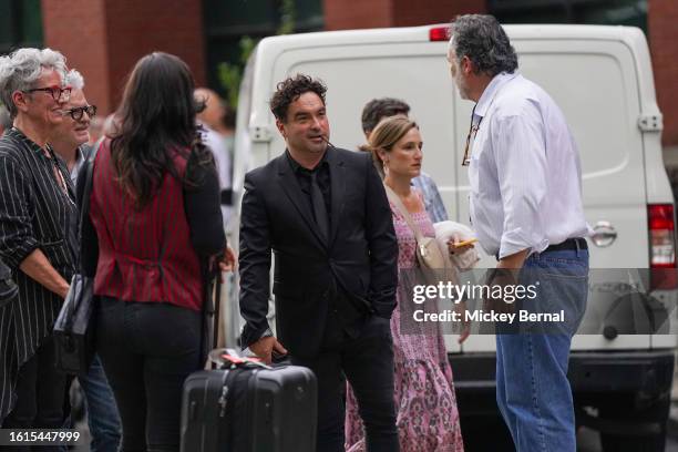 Johnny Galecki arrives at Ryman Auditorium before the Lyle Lovett concert on August 14, 2023 in Nashville, Tennessee.