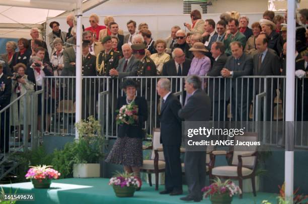 Ceremonies Of The 50th Anniversary Of The Landing Of Normandy In France. Les cérémonies du 50e anniversaire du débarquement de Normandie en FRANCE :...