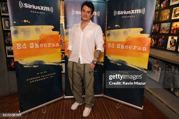 John Mayer attends as Ed Sheeran performs live for SiriusXM at the Stephen Talkhouse on August 14, 2023 in Amagansett, New York.