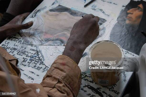 The Death Of Painter Joseph. Le peintre Joseph, Sdf depuis plusieurs années vient de mourir des suites d'un cancer généralisé : gros plan sur les...