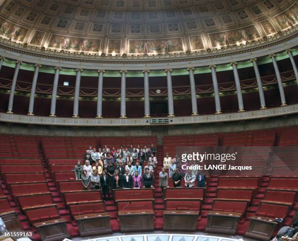 Women Elected At The National Assembly. Les 57 femmes députées de l'Assemblée Nationale : photo de groupe : Nicole FEIDT, Brigitte DOUAY, Michèle...