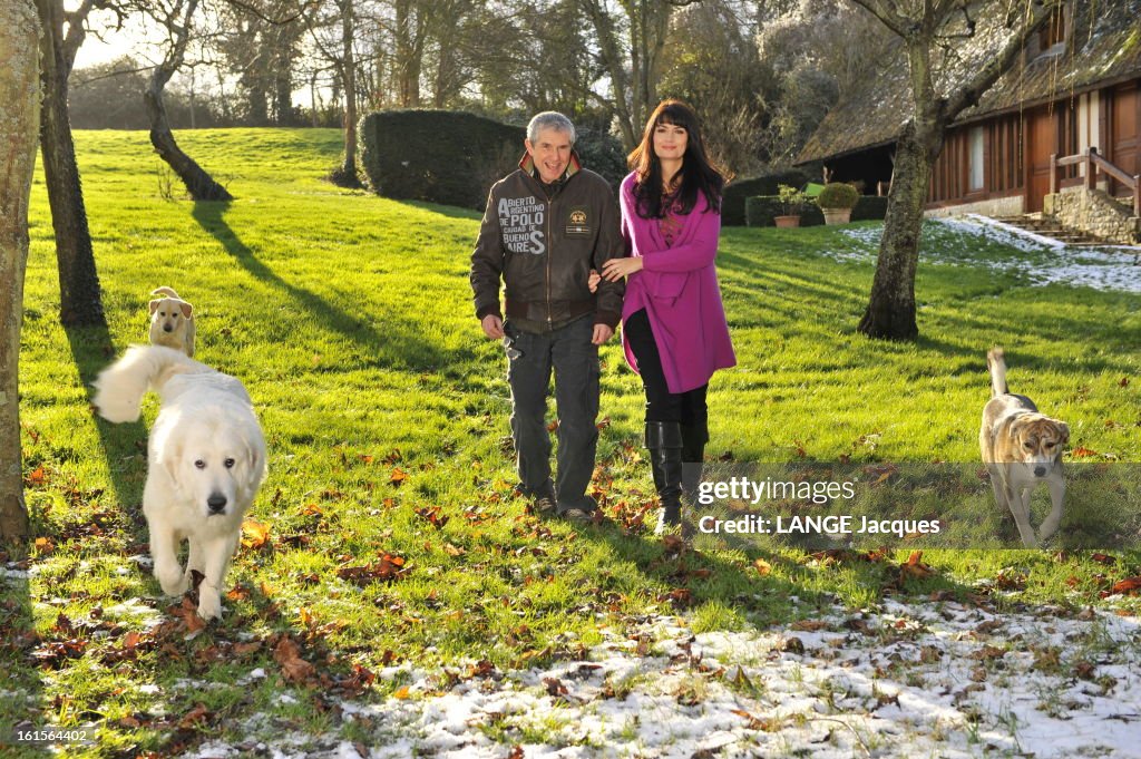Claude Lelouch And Her Companion Valerie At Home In Villers-sur-mer