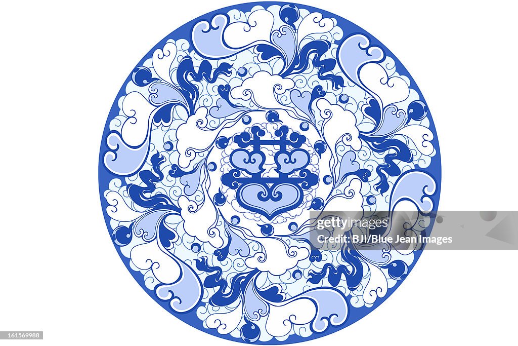 Chinese traditional blue and white porcelain style pattern