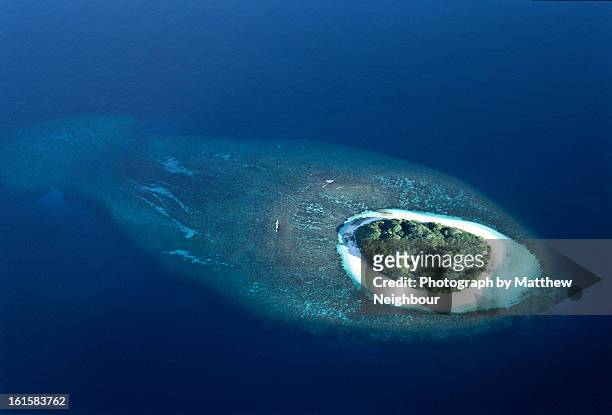 uninhabited tropical island - ari atoll stock-fotos und bilder