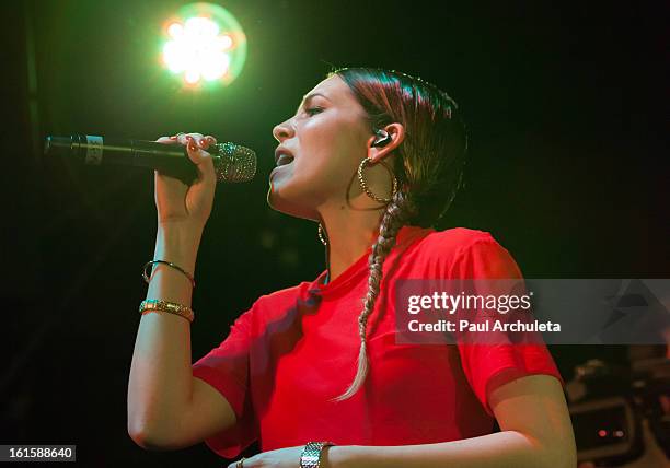 Recording Artist Skylar Grey performs in concert for Myspace LIVE at the Key Club on February 11, 2013 in West Hollywood, California.