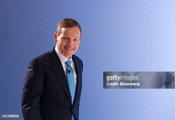 Antony Jenkins, chief executive officer of Barclays Plc, arrives to pose for photographs following the company's Strategic Review at a news...