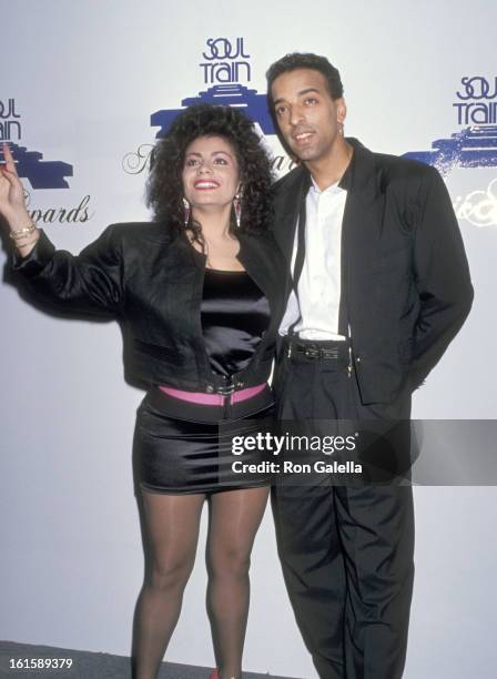 Singer Lisa Lisa and musician Alex "Spanador" Moseley attend the Third Annual Soul Train Music Awards on April 12, 1989 at Shrine Auditorium in Los...