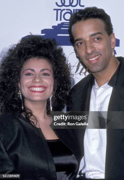 Singer Lisa Lisa and musician Alex "Spanador" Moseley attend the Third Annual Soul Train Music Awards on April 12, 1989 at Shrine Auditorium in Los...