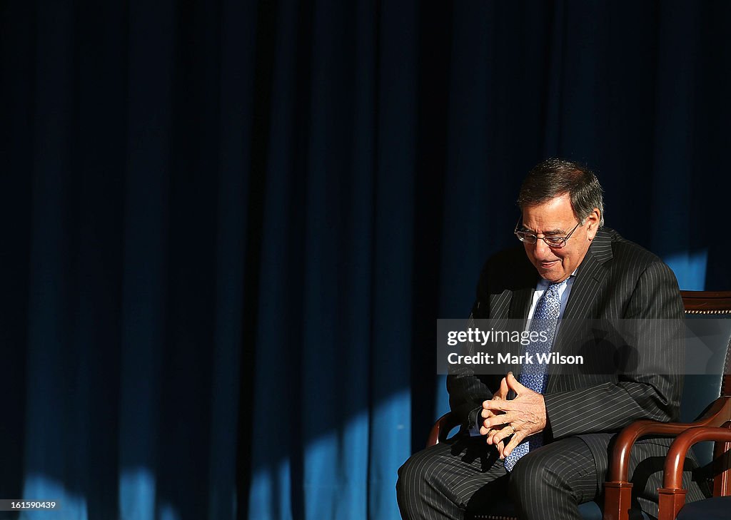 Secretary Of Defense Leon Panetta Gives Farewell Address At Pentagon