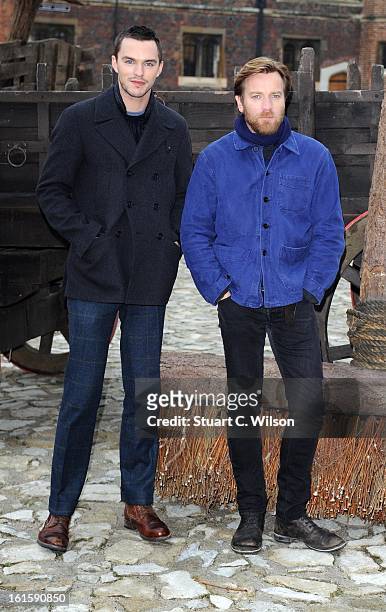 Nicholas Hoult and Ewan McGregor attend a photocall for 'Jack The Giant Slayer' at Hampton Court Palace on February 12, 2013 in London, England.