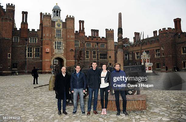 Stanley Tucci, Bryan Singer, Nicholas Hoult, Eleanor Tomlinson and Ewan McGregor attend a photocall for 'Jack The Giant Slayer' at Hampton Court...