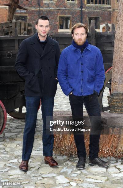 Nicholas Hoult and Ewan McGregor attend a photocall for 'Jack The Giant Slayer' at Hampton Court Palace on February 12, 2013 in London, England.