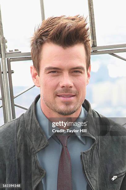 Actor Josh Duhamel visits The Empire State Building on February 12, 2013 in New York City.