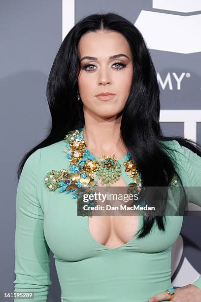 Katy Perry arrives at the 55th Annual Grammy Awards at the Staples Center on February 10, 2013 in Los Angeles, California.