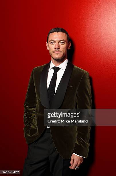 Luke Evens poses in the portrait studio at the Pre-Bafta party hosted by EE and Esquire ahead of the 2013 EE British Academy Film Awards at The Savoy...