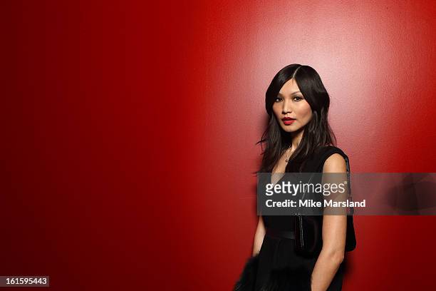 Gemma Chan poses in the portrait studio at the Pre-Bafta party hosted by EE and Esquire ahead of the 2013 EE British Academy Film Awards at The Savoy...