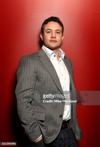 Warren Brown poses in the portrait studio at the Pre-Bafta party hosted by EE and Esquire ahead of the 2013 EE British Academy Film Awards at The...