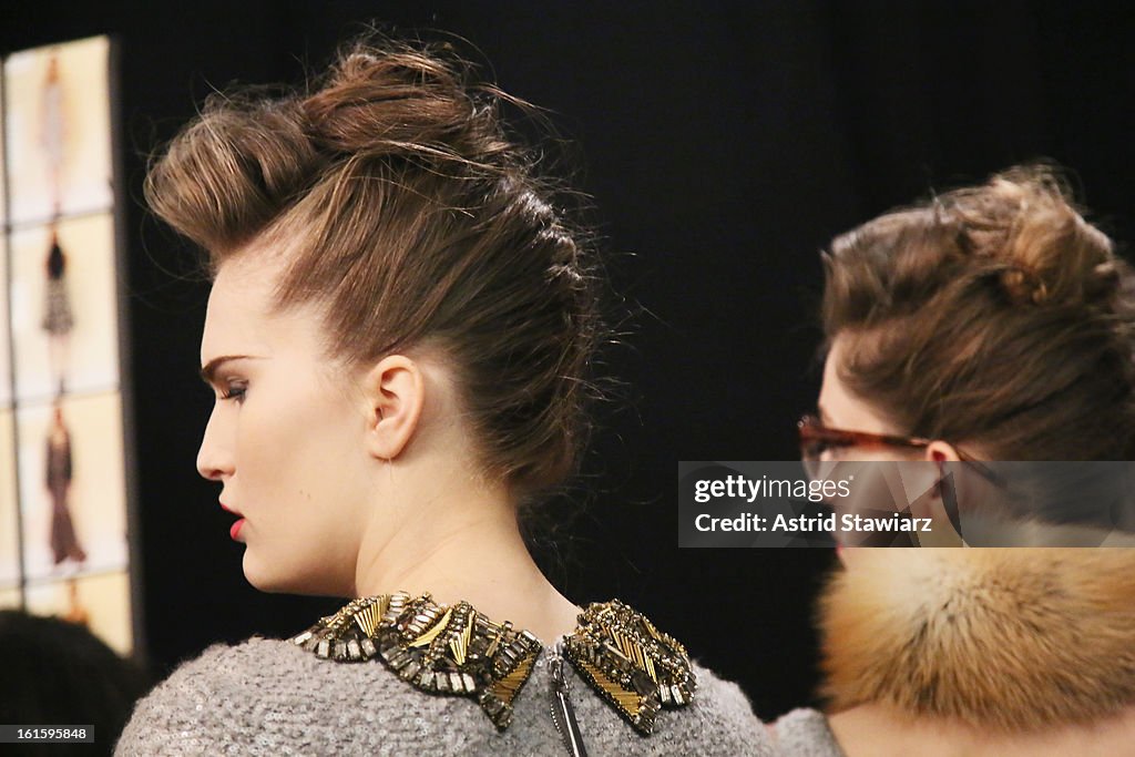Badgley Mischka - Backstage- Fall 2013 Mercedes-Benz Fashion Week