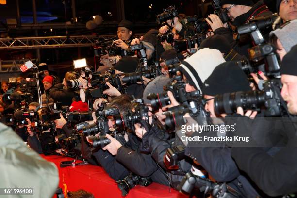 Photographers attend 'Side Effects' Premiere - BMW at the 63rd Berlinale International Film Festival at Berlinale Palast on February 12, 2013 in...