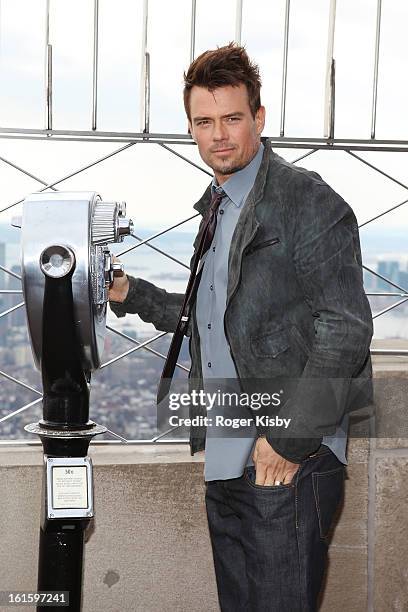 Josh Duhamel visits The Empire State Building on February 12, 2013 in New York City.