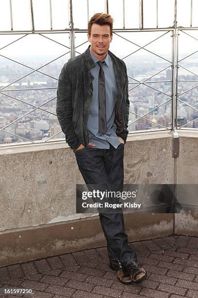 Josh Duhamel visits The Empire State Building on February 12, 2013 in New York City.