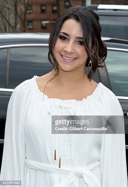 Gymnast Alexandra Raisman attends Fall 2013 Mercedes-Benz Fashion Show at The Theater at Lincoln Center on February 12, 2013 in New York City.