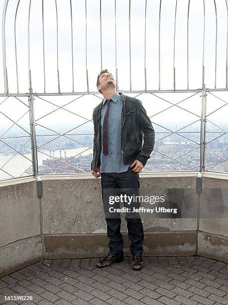 Actor Josh Duhamel visits The Empire State Building on February 12, 2013 in New York City.