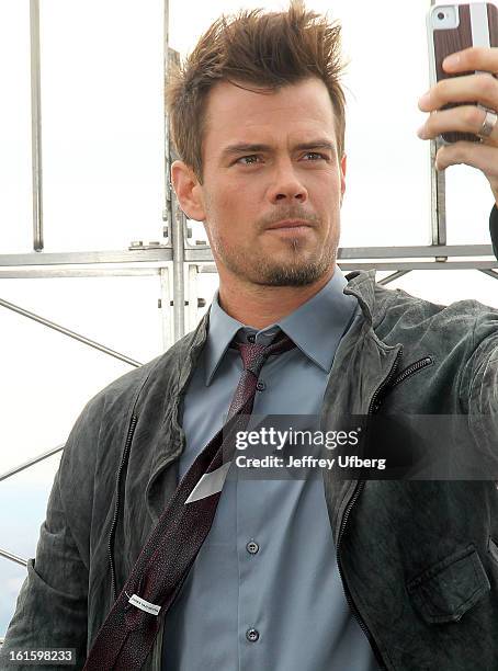 Actor Josh Duhamel visits The Empire State Building on February 12, 2013 in New York City.