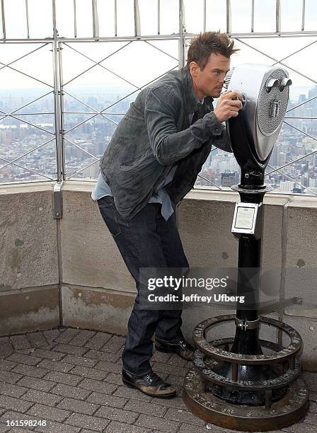 Actor Josh Duhamel visits The Empire State Building on February 12, 2013 in New York City.