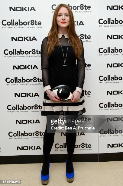 Olivia Hallinan attends the premiere of Rankin's Collabor8te connected by NOKIA at Regent Street Cinema on February 12, 2013 in London, England.