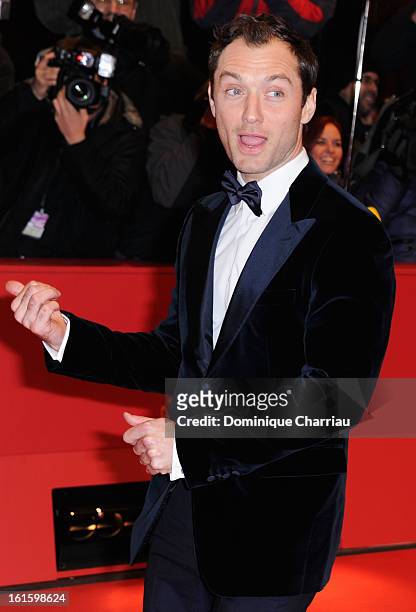 Jude Law attends the 'Side Effects' Premiere during the 63rd Berlinale International Film Festival at Berlinale Palast on February 12, 2013 in...