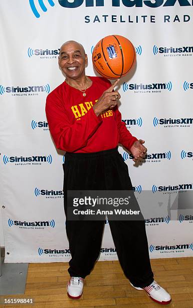 Harlem Globe Trotter Curly Neal visits SiriusXM Studios on February 12, 2013 in New York City.