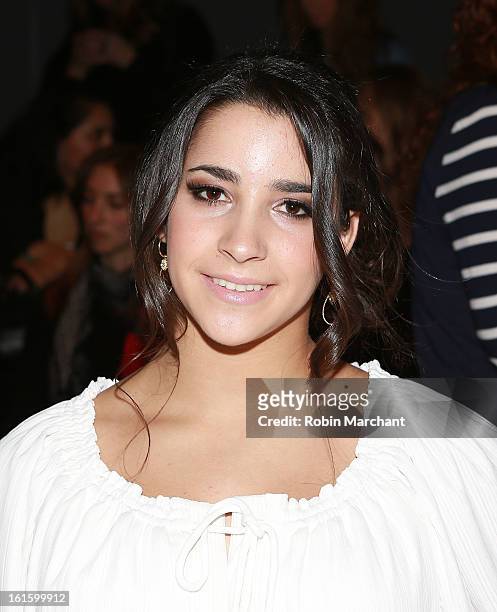 Olympic gymnast Alexandra Raisman attends Jenny Packham during Fall 2013 Mercedes-Benz Fashion Week at The Studio at Lincoln Center on February 12,...