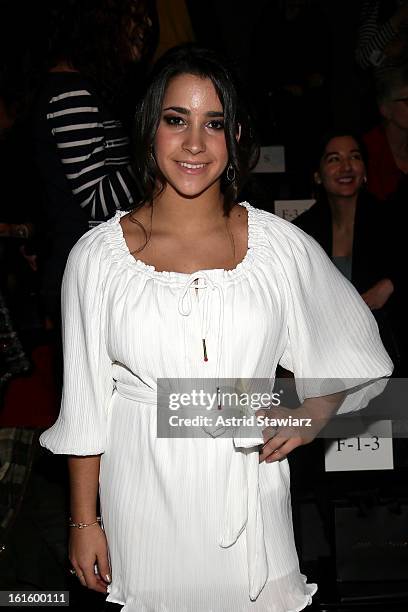 Gymnast Alexandra Raisman attends the TRESemme At Jenny Packham Fall 2013 fashion show during Mercedes-Benz Fashion Week at The Studio at Lincoln...