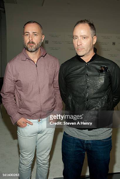 Designers Steven Cox and Daniel Silver attend Perry Ellis By Duckie Brown during Fall 2013 Mercedes-Benz Fashion Week at Highline Stages on February...