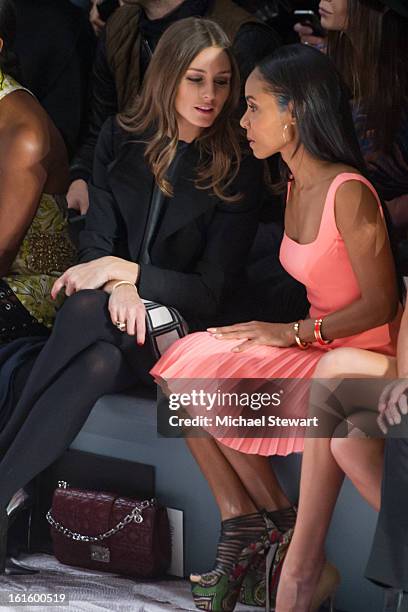 Personality Olivia Palermo and actress Jada Pinkett Smith attend Vera Wang during fall 2013 Mercedes-Benz Fashion Week at The Stage at Lincoln Center...