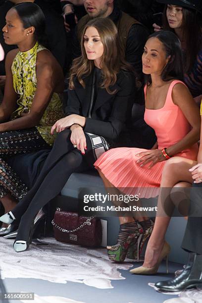 Personality Olivia Palermo and actress Jada Pinkett Smith attend Vera Wang during fall 2013 Mercedes-Benz Fashion Week at The Stage at Lincoln Center...