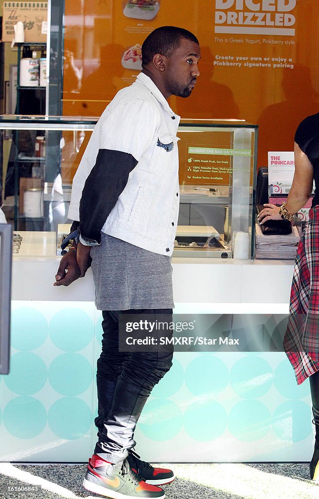 Kanye West and Kim Kardashian Sighting In Los Angeles - February 12, 2013