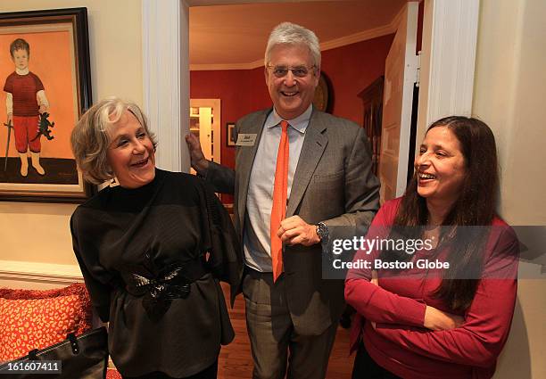 Kathryn Lasky, author of "The Guardians of Ga'Hoole," at far left, during a meet and greet at the home of Bob Peabody, center, and LVM Executive...