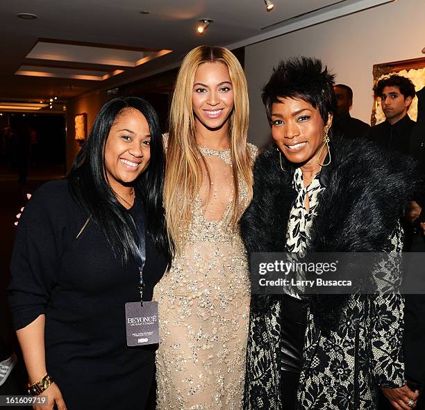 Angela Beyince, Beyonce and actress Angela Bassett attend the after party following the premiere of the HBO Documentary Film "Beyonce: Life Is But A...