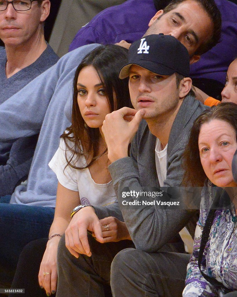 Celebrities At The Lakers Game