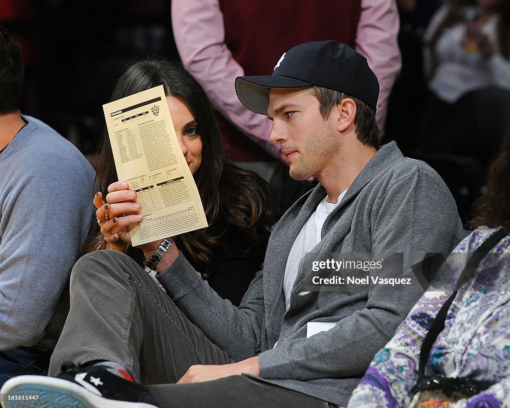 Celebrities At The Lakers Game